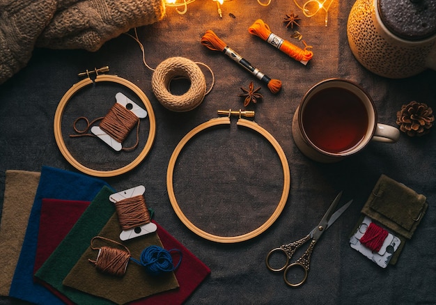 Warsztat haftu z niciami i obręczą